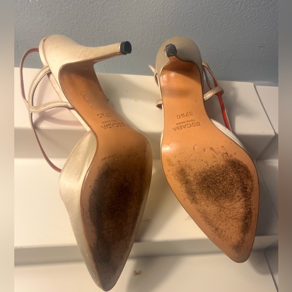 Escada Made in Italy Vintage Slingbacks in Red and Tan!! - Picture 12 of 15